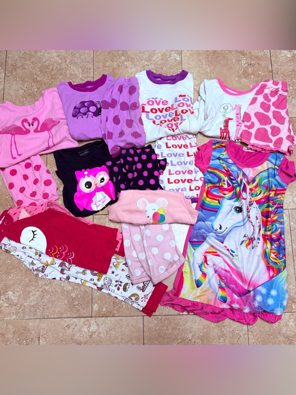 Girls' size 6 pajama lot - 8 sets